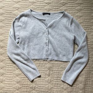 gray cropped brandy melville cardigan
